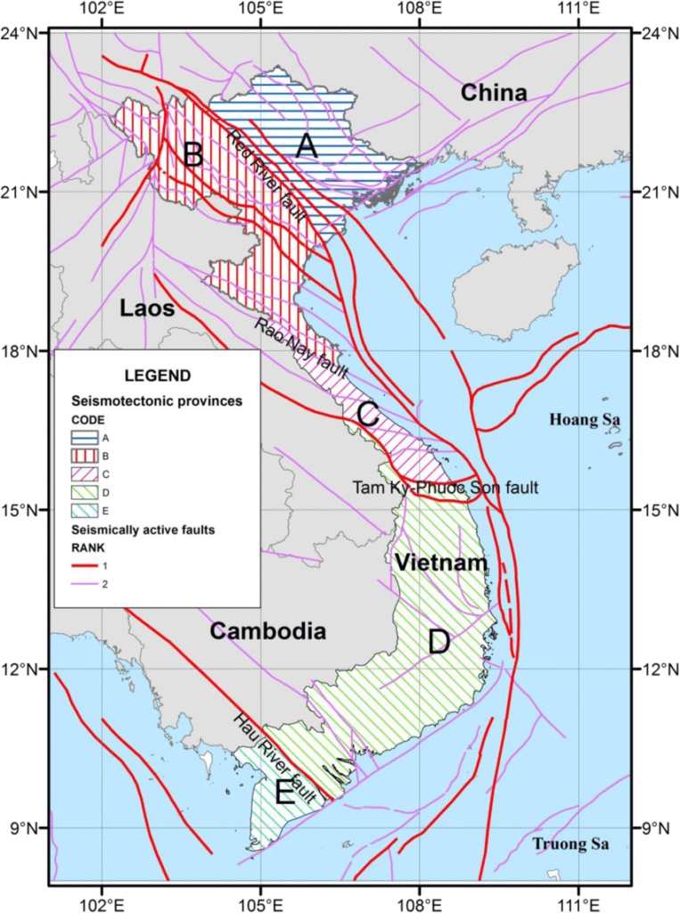 ベトナムの断層地域