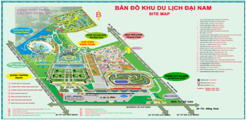 ダイナム公園の案内地図