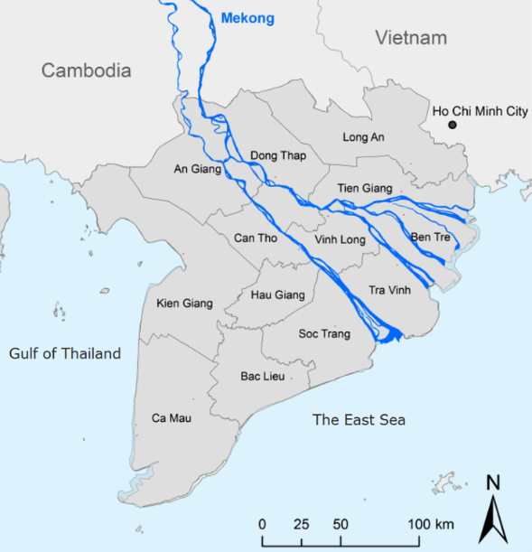 メコンデルタ地図